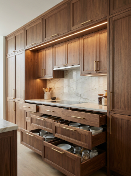 wooden cabinets